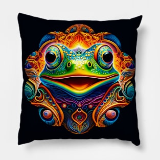 Froggy Animal Spirit (32.1) - Trippy Psychedelic Frog Pillow