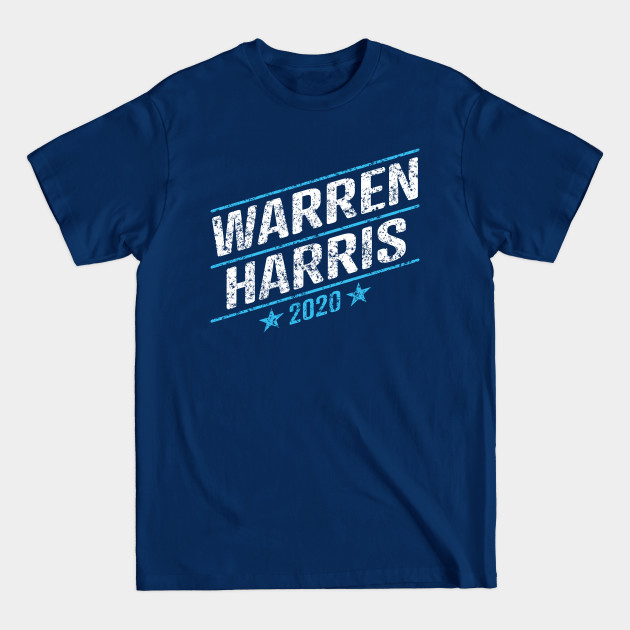 Disover Elizabeth Warren and Kamala Harris on the one ticket? Dare to dream. Presidential race 2020 Distressed text - Warren Harris 2020 - T-Shirt