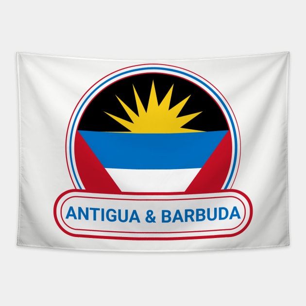 Antigua and Barbuda Country Badge - Antigua and Barbuda Flag Tapestry by Yesteeyear
