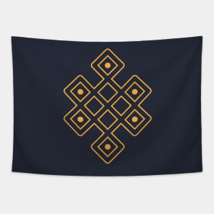 Tibetan Endless Knot - Gold Tapestry