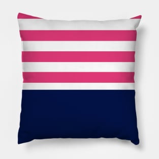 blue with pink and white stripes Pillow