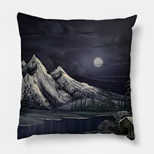 Winter Moon Night Sky Pillow