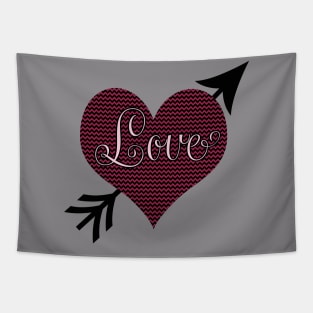 Love, chevron heart Tapestry