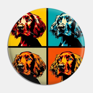 Pop Retro Art Irish Setter - Cute Puppy Pin