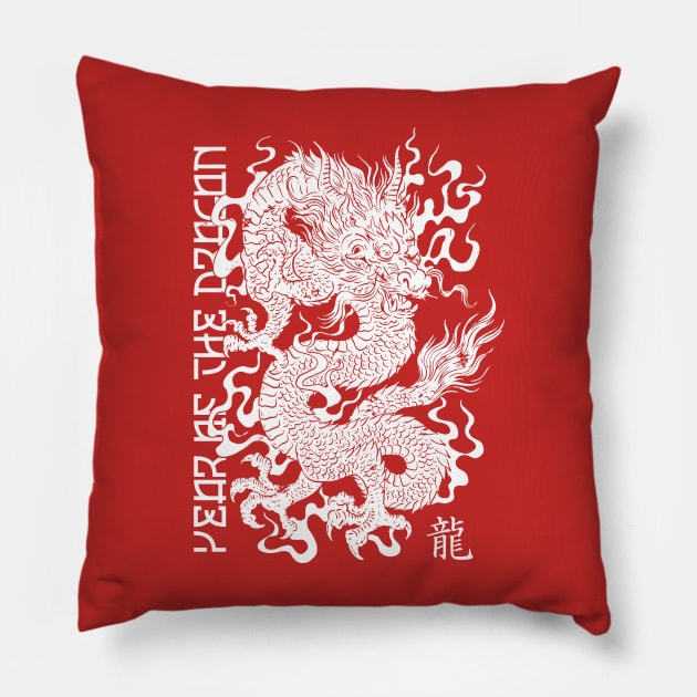 Chinese New Year Of The Dragon Pillow by UNDERGROUNDROOTS