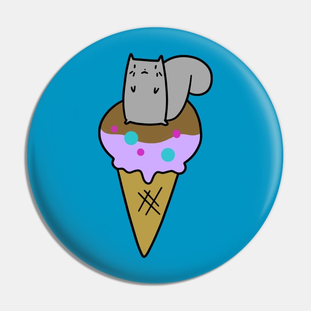 Gray Squirrel Icecream Cone Pin by saradaboru