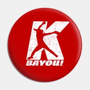 Fastpitch Softball Pitcher Funny Strikeout BYE YOU, BAYOU! Pin