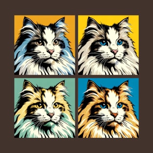 Domestic Medium Hair Pop Art - Cat Lovers T-Shirt