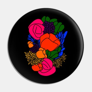 Botanical colorful flowers Pin