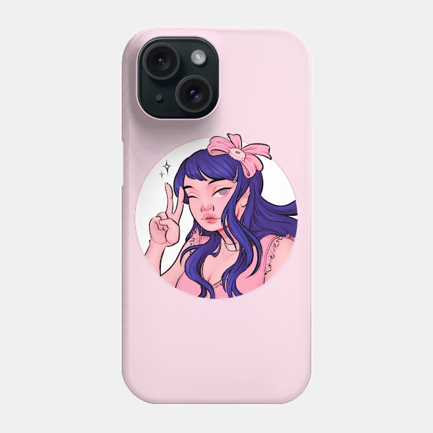 Sayaka Sticker Phone Case by acearose