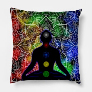 Tibetan Chakras, nebula mandala Pillow