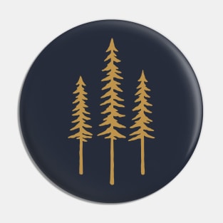 3 Trees - Golden Version Pin