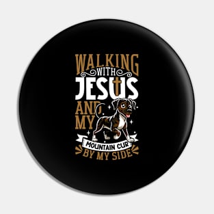 Jesus and dog - Mountain Cur Pin