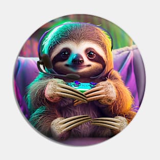 Gamer Sloth Pin