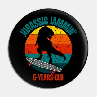 Jurassic Jammin' 5-Years-Old Boys Birthday Party Dinosaur Theme Pin