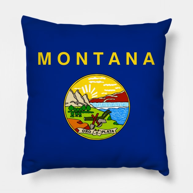 Flag of Montana Pillow by brigadeiro