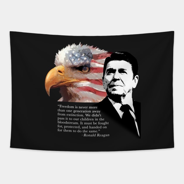 Ronald Reagan Quote 3 Tapestry by EJTees