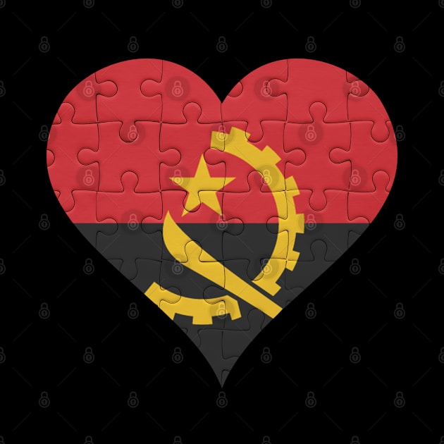 Angolan Jigsaw Puzzle Heart Design - Gift for Angolan With Angola Roots by Country Flags