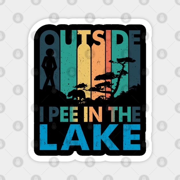 Outside I Pee In The Lake Funny Summer Outfit Magnet by alcoshirts