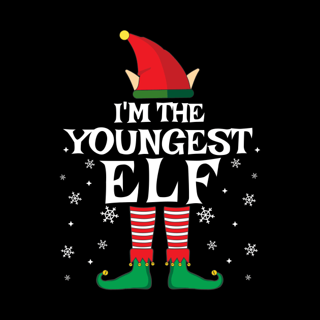 I'm The Youngest Elf Matching Family Christmas Pajama Shirt by TheMjProduction