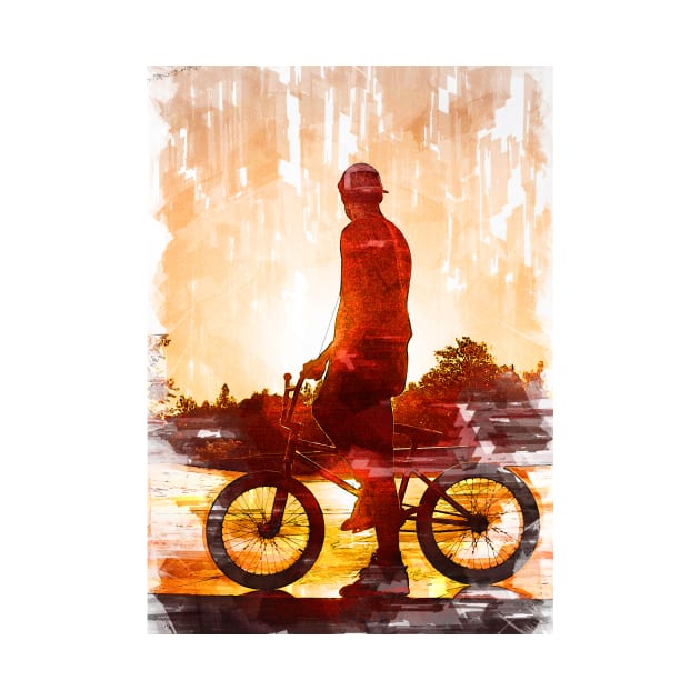 Cool BMX Sunset Silhouette. For BMX lovers. by ColortrixArt