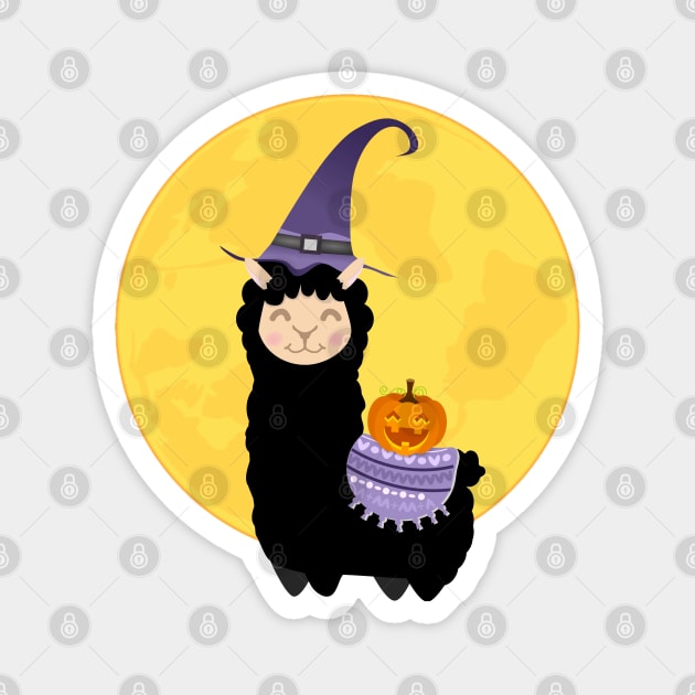 Halloween Black Llama Magnet by HolidayBug