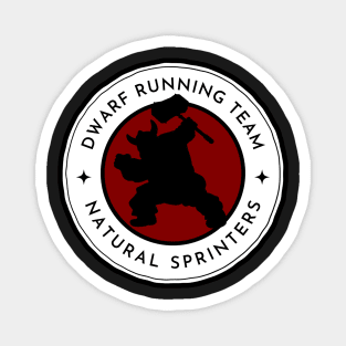 Dwarf Running Team - Natural Sprinters - Black - Fantasy Funny Running Magnet