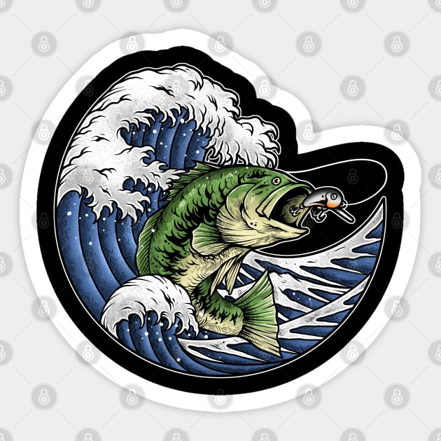  Bass Hunter Bass Fisherman in Boat Decal Bass Fishing