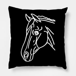 white horse outline Pillow