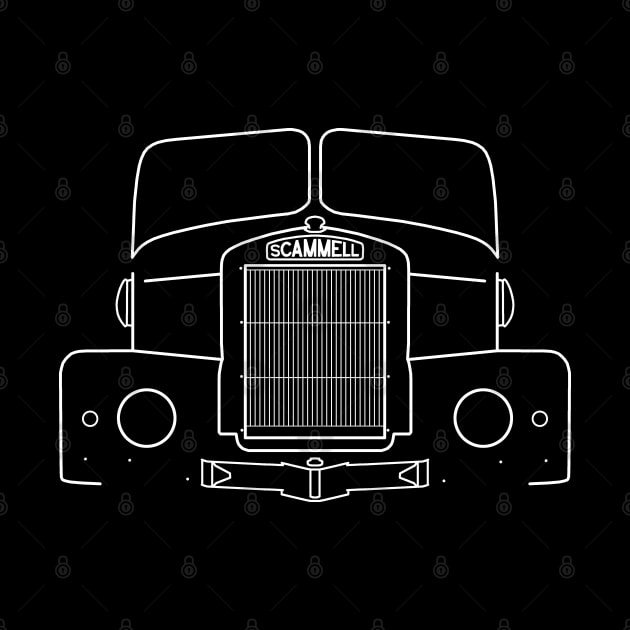 Scammell Highwayman classic 1960s lorry white outline graphic by soitwouldseem