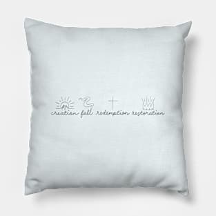 The Bible Story: Creation, Fall, Redemption, Restoration Modern Abstract Pillow