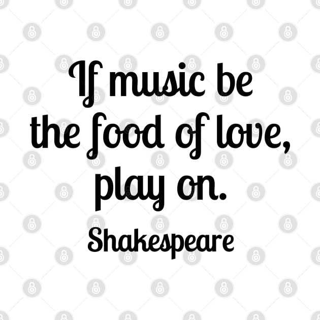 Shakespeare Quotes - If music be the food of love, play on by InspireMe