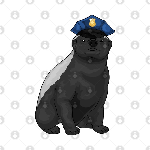 Honey badger Cop Police hat Police by Markus Schnabel