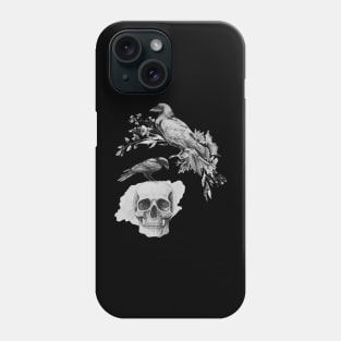 skull with ravens Phone Case