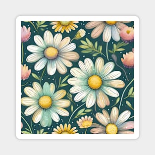 Daisy Floral Pattern Magnet