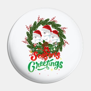 Triple dogs season greetings ,Brafdesign Pin