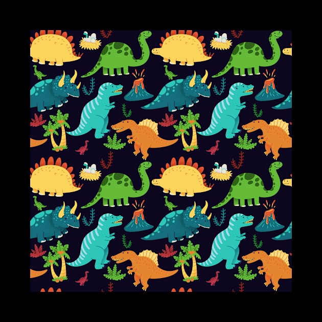 Cute Dinosaurs Pattern by APSketches