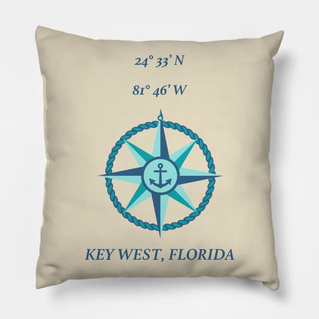 Key West, Florida Pillow by CreativePhil