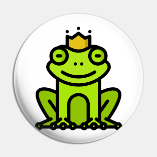 Frog Toad King Crown Lime Green Pin