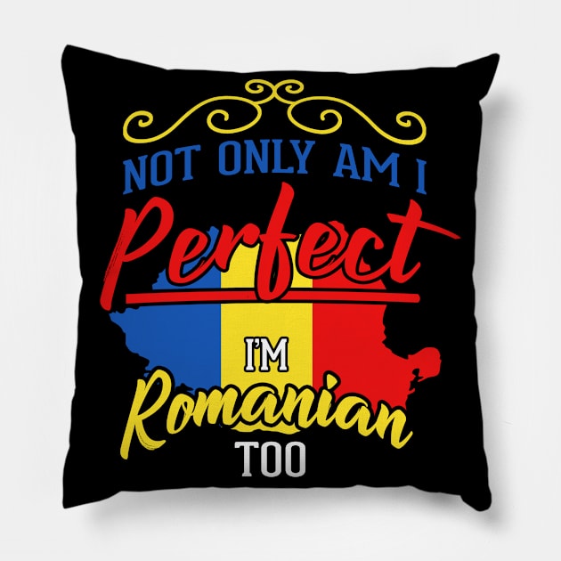 I Am Perfect And Romanian Pillow by funkyteesfunny