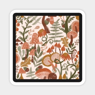 Avery earth tones woodland toadstools Magnet