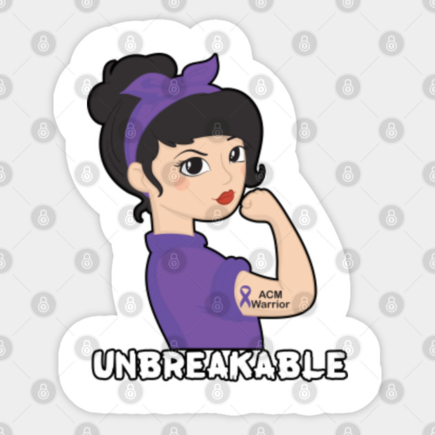 Unbreakable Arnold Chiari Malformation Acm Warrior Best Idea Arnold Chiari Malformation Awareness Sticker Teepublic Au