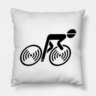 Racing Cyclist (Racer, Road Bike, Bicycle / L–>R / Black) Pillow