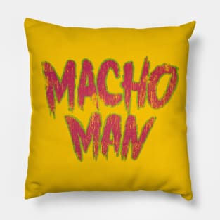 macho man 80s retro Pillow