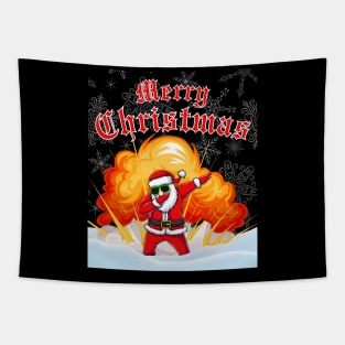 Merry Christmas Dab-splosion Tapestry