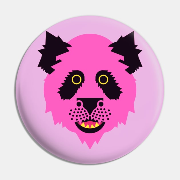 Panda Face Bright pink Pin by AnimalMagic