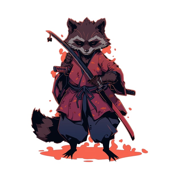 raccoon samurai by fancy ghost