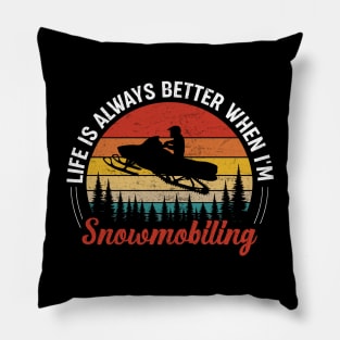 Braaap Snowmobiling Funny Snowmobiles design to fans rider winter Pillow