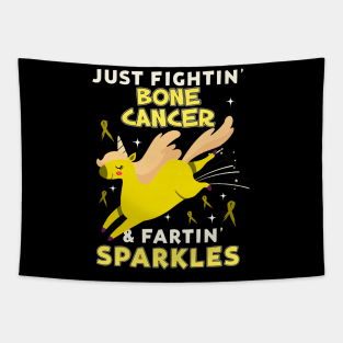 bone cancer funny unicorn farting sparkles Tapestry