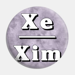 Xe-Xim Pronouns: Neutral Gray Pin